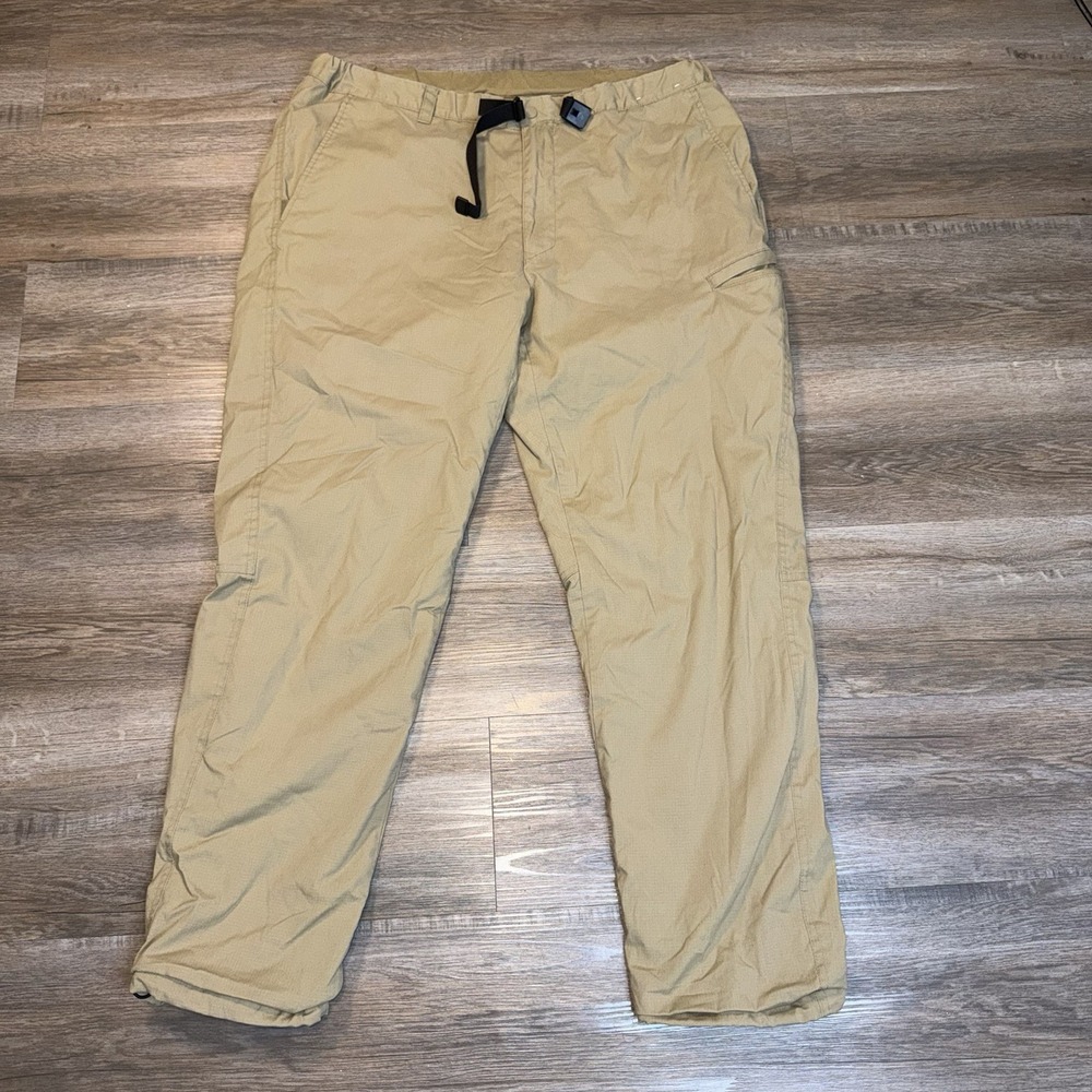 Uniqlo Pants Mens XL (92-100cm) (36-90in) HeatTech Warm Lined Fleece Cargo Khaki